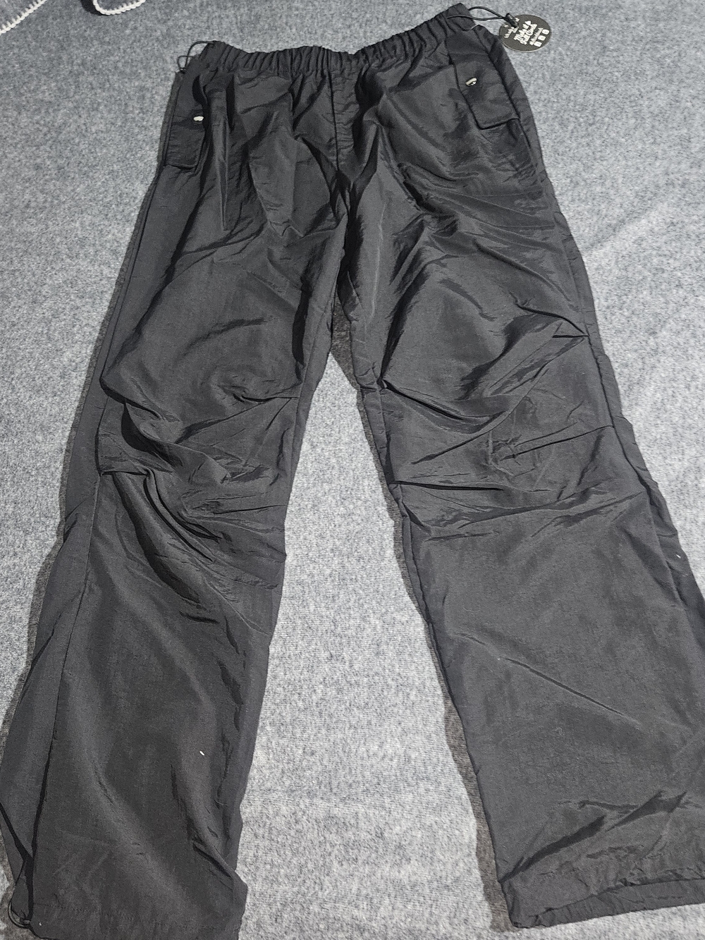 Wide Leg Black Women's Pants with Elastic Waist